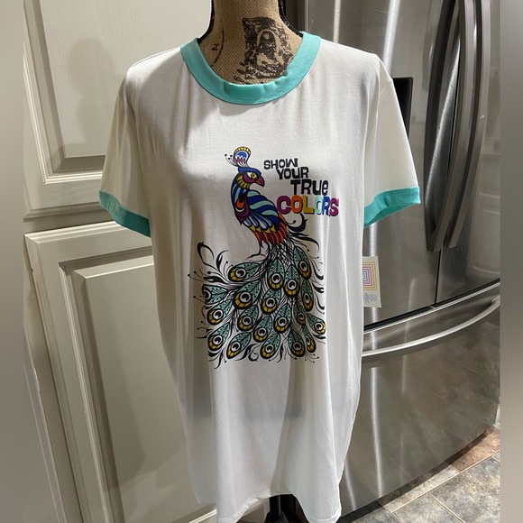 NWT Lularoe Peacock Liv Top - Picture 1 of 4